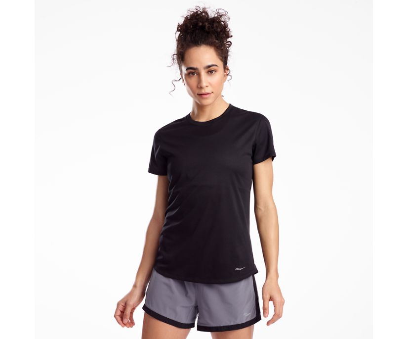 Saucony Stopwatch Short Sleeve Women's Shirts Black | Canada 300FDNM